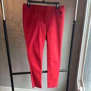 Vibrant Red Slim Fit Pants